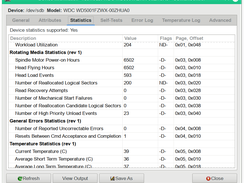 Information window - Statistics