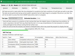 Information window - Test in progress