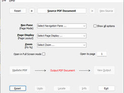 gsSetInitialView GUI - before user entries (default options)