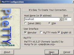 Run PieTTY to login localhost locally