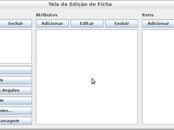 Tela de edição de ficha de personagem