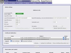 OpenVPN section of GTCop Professional Security Appliance