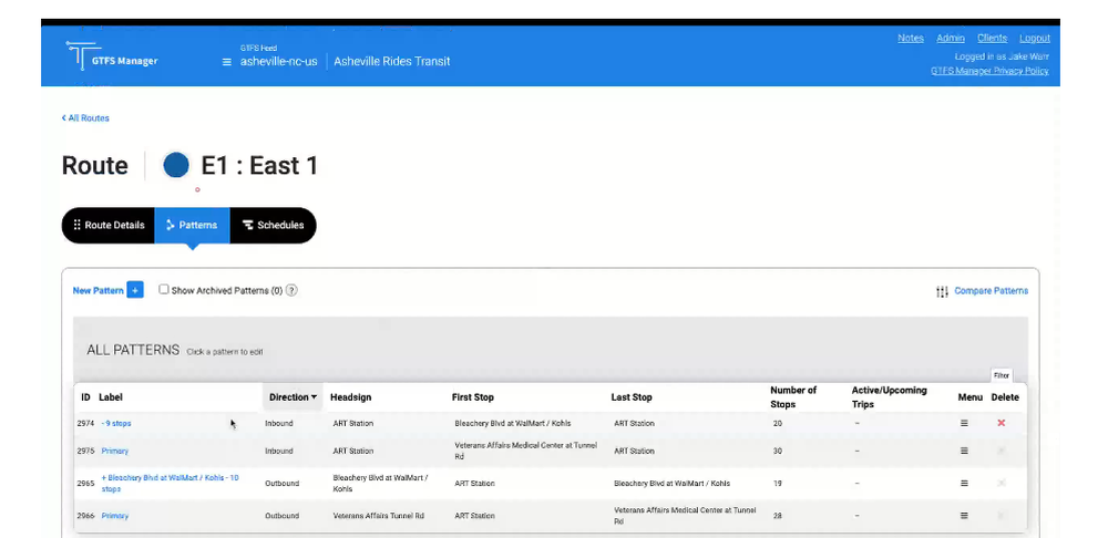 GTFS Manager Screenshot 1