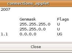 Displays routing table