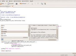Popup with a list of snippets and showing the snippet info