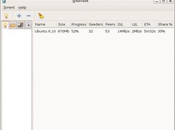 The gTorrent Interface, showing the info pane