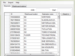 Shipments tab