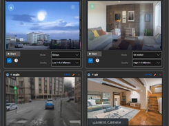 Main dashboard with live camera feeds and event timeline
