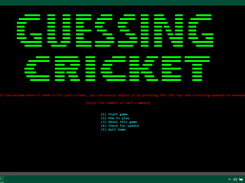 Game Menu Screen