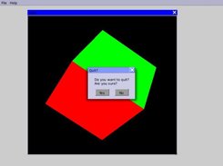 Window with 3D object, and dialog