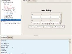 guiLiner 0.1 hosting a fake (sample.xml) program on Linux