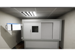 Screenshot of the industrial CT scanner implemented in the Unreal Engine