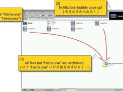 Hama 2.5 under MS Windows XP with pyGame notification bubble