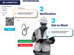 Faster onboarding. Safer starts. Complete orientation, verify enrollment, and grant site access—all from your phone. No paperwork, no bottlenecks, just boots on the ground faster.