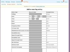 Add a new QSO log entry in wordpress admin