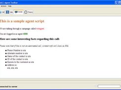Agent toolbar: campaign script
