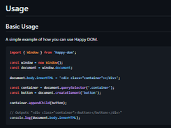 Happy DOM Screenshot 1