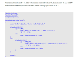 calculate the LU or PLU factorization of a matrix