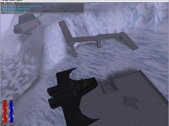An overview of the hill and stairs leading down