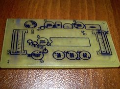PCB top side with toner markings on it