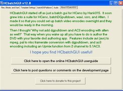 5 Page About HCbatchGUI
