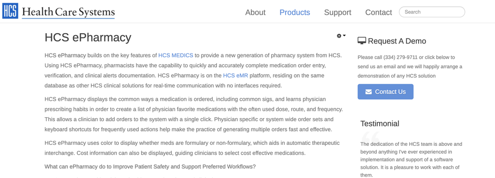 HCS ePharmacy Screenshot 1