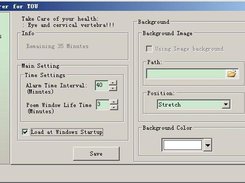 Main setting window