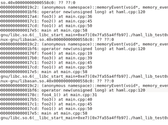Resolved stack trace indicating location of yet to be released heap allocations