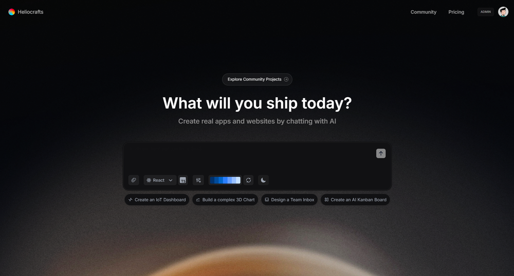 Heliocrafts Hero Section