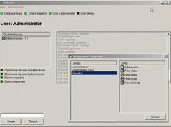 Shows the assignment of users to groups