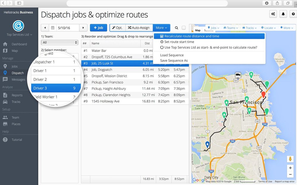 Job Dispatch and Route Optimization 