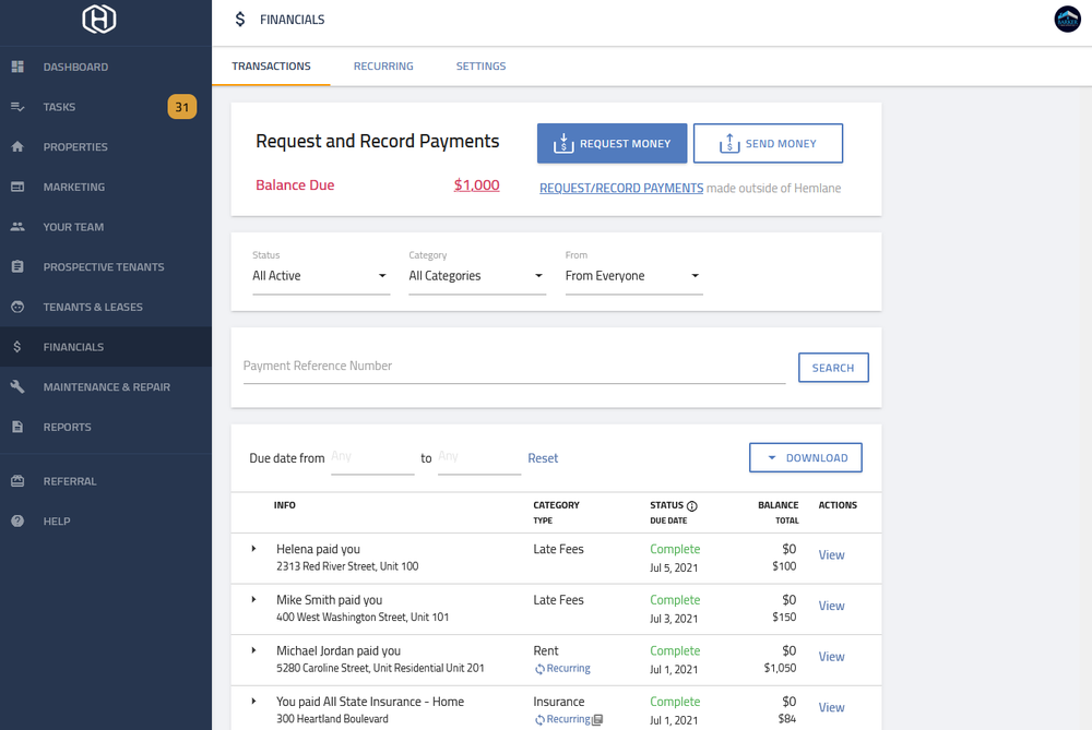 Hemlane-Financial