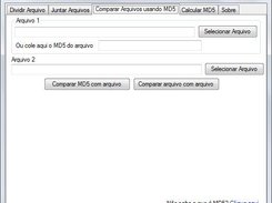 Interface gráfica da parte de comparar arquivos.