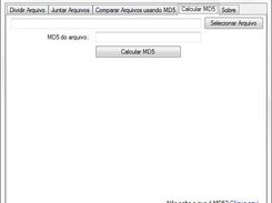 Interface gráfica da parte de calcular MD5 dos arquivos.