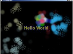 Hello World screen with a simple particle effect