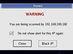 Port Scan warning - allows blocking the port scan source IP