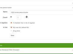 Edit your items in name, quantity, should it be a  regular, and which lists it should belong to