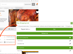 Mark and copy ingredients from a receipt and paste them into hikuweb. hikuweb tries its best to separate them by comma for convinient adding ...