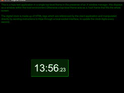 Hipe test application - Digital Clock, running in a rootless Hipe session