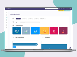 Reports dashboard showing recruitment activity over the last 30, 60, and 90 days across the organisation.