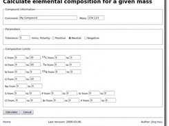 HiRes web interface: Entering data