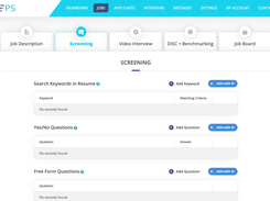 Candidate questions and screening