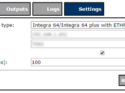 General settings screen