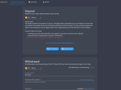 Deposit page dark theme