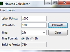 Choose time format, 1h or 2h. Add your values and calculate, just as simple as that!