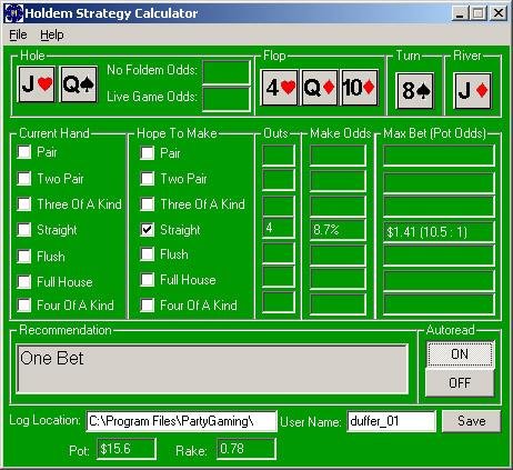 Poker strategy calculator