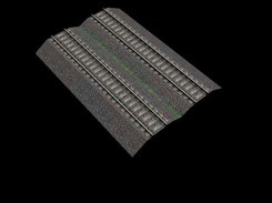 Rendering of a suburban train track