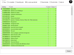 Consultation du stock