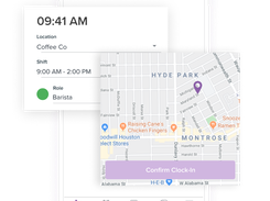 Employees can clock in right from their phone