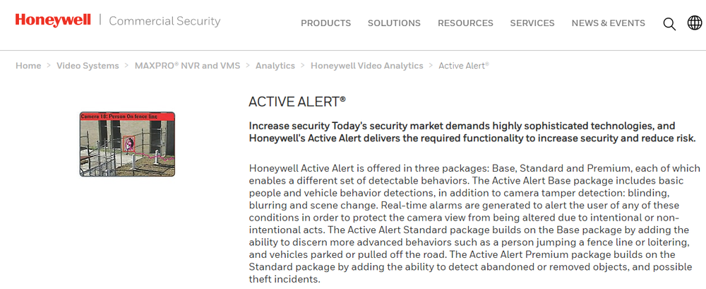 Honeywell Active Alert Screenshot 1